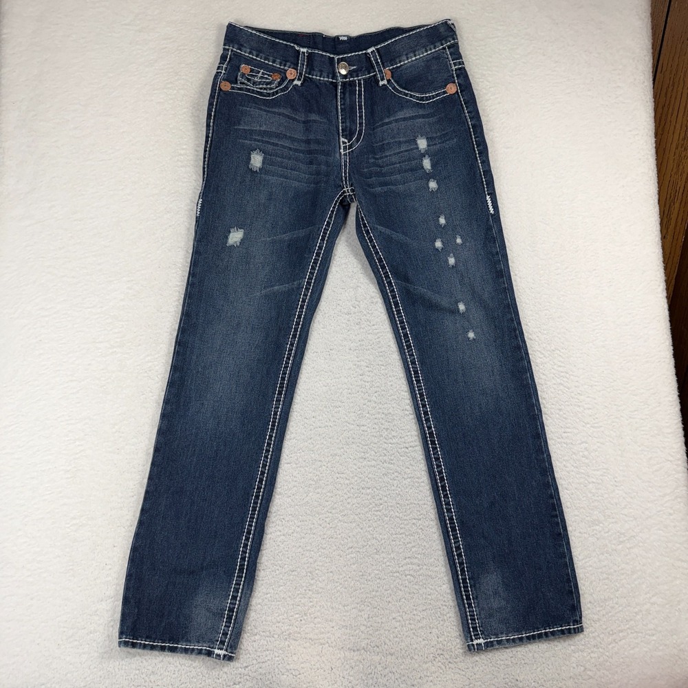 True Religion Jeans Men's (34x31) Billy Super T Flap Thick Stitch USA Made Denim